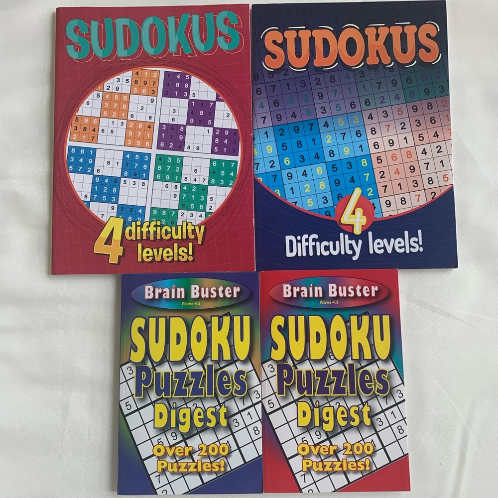 NEW SUDOKU BRAIN BUSTER PUZZLES paperback books (4 books included) Vision St.